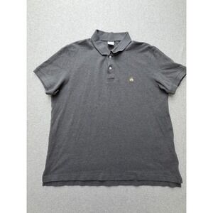 Brooks Brothers Polo Shirt Mens XL Gray Slim Fit 1818 Cotton Pique Logo Casual